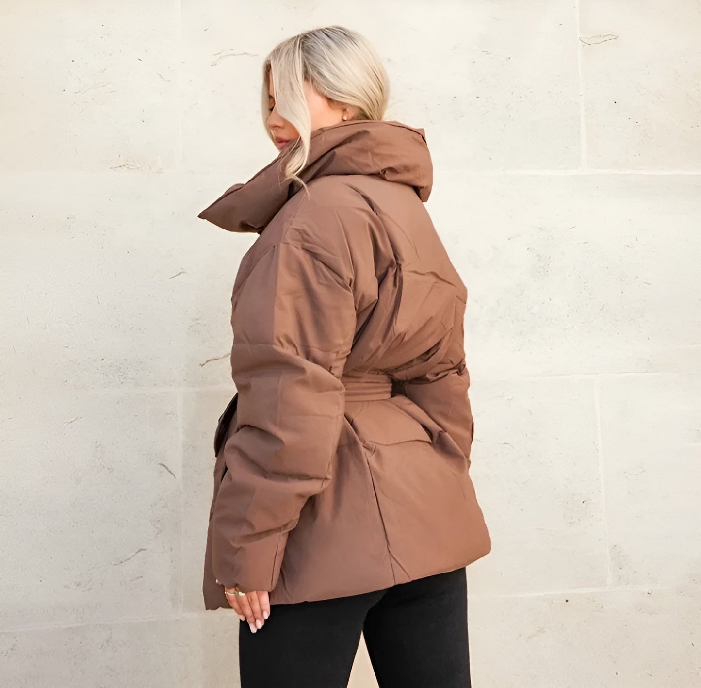 Lyreli™ - Zipper Puffer Jacket With Belt