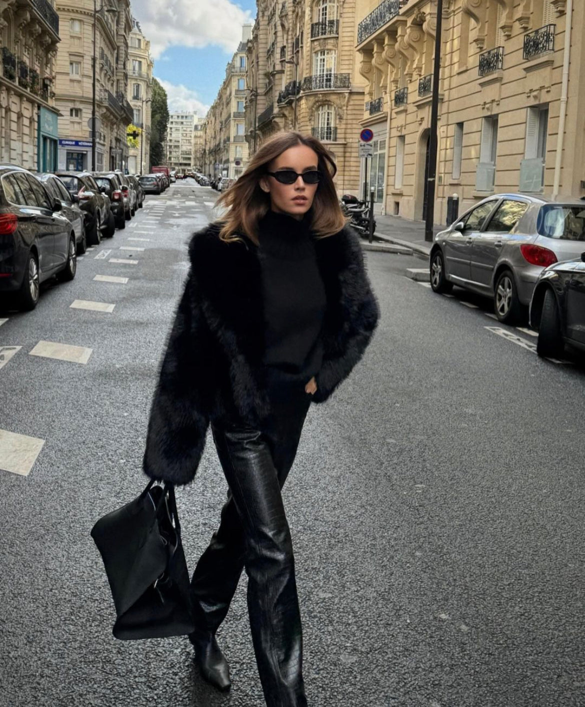 Lyreli™ - Lux Black Fur Coat