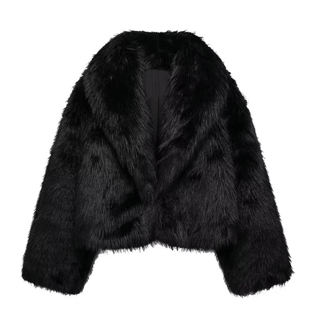 Lyreli™ - Lux Black Fur Coat