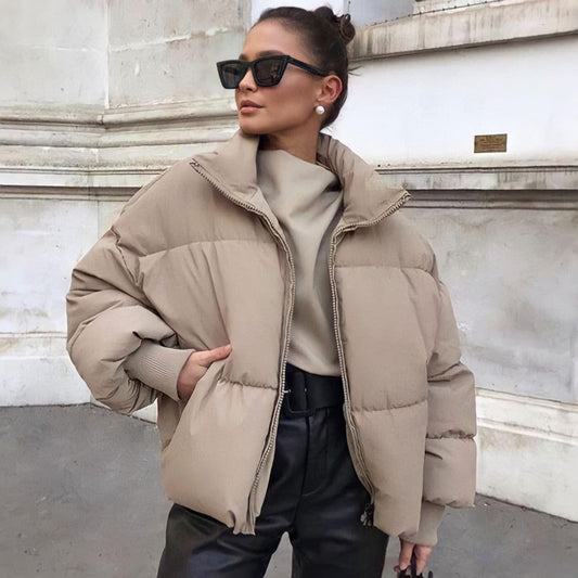 Lyreliâ„¢ - Collared Puffer Zipper Jacket