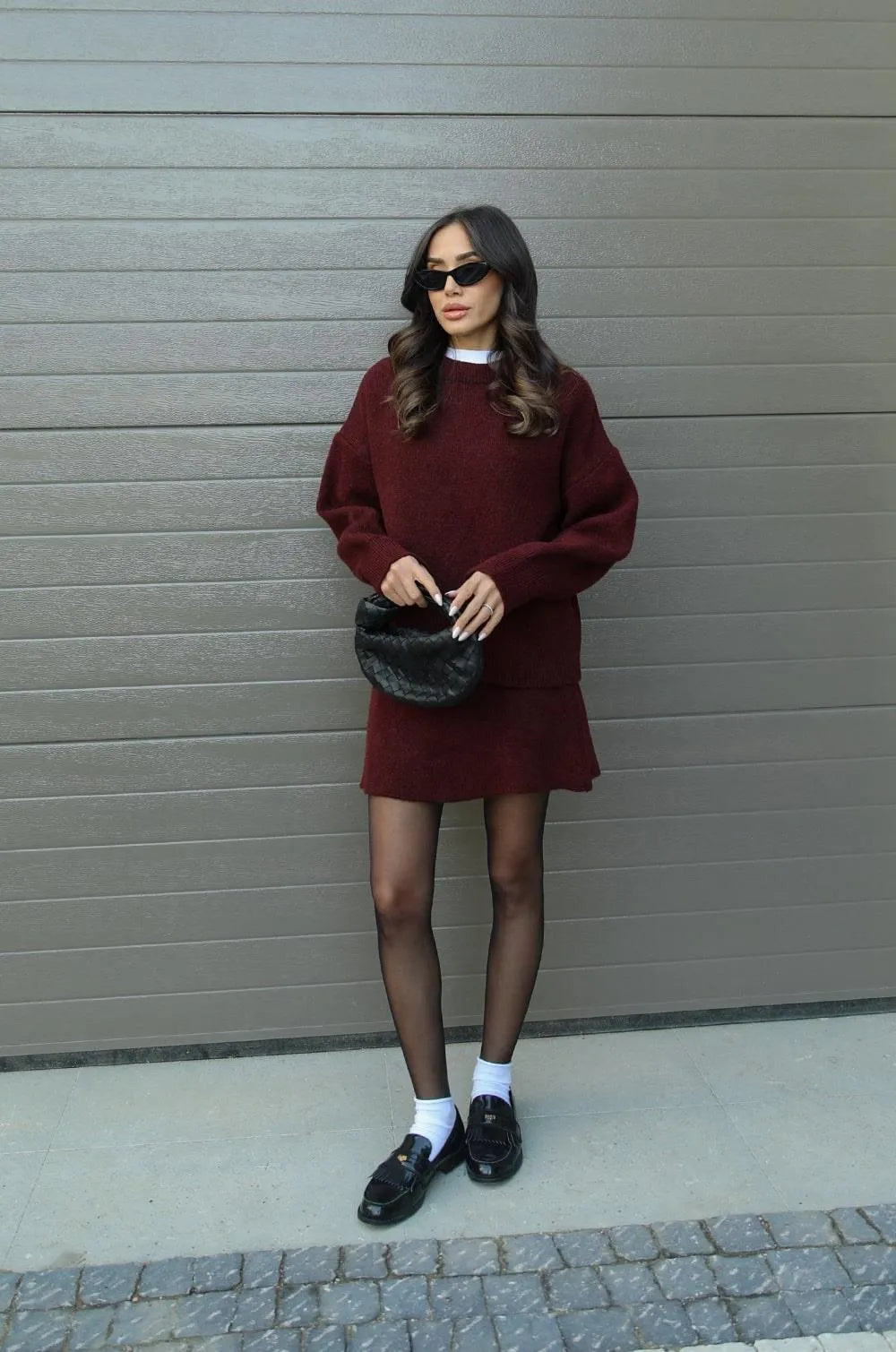 Lyreli™ - Knitted Straight Shirt Two-Piece Set