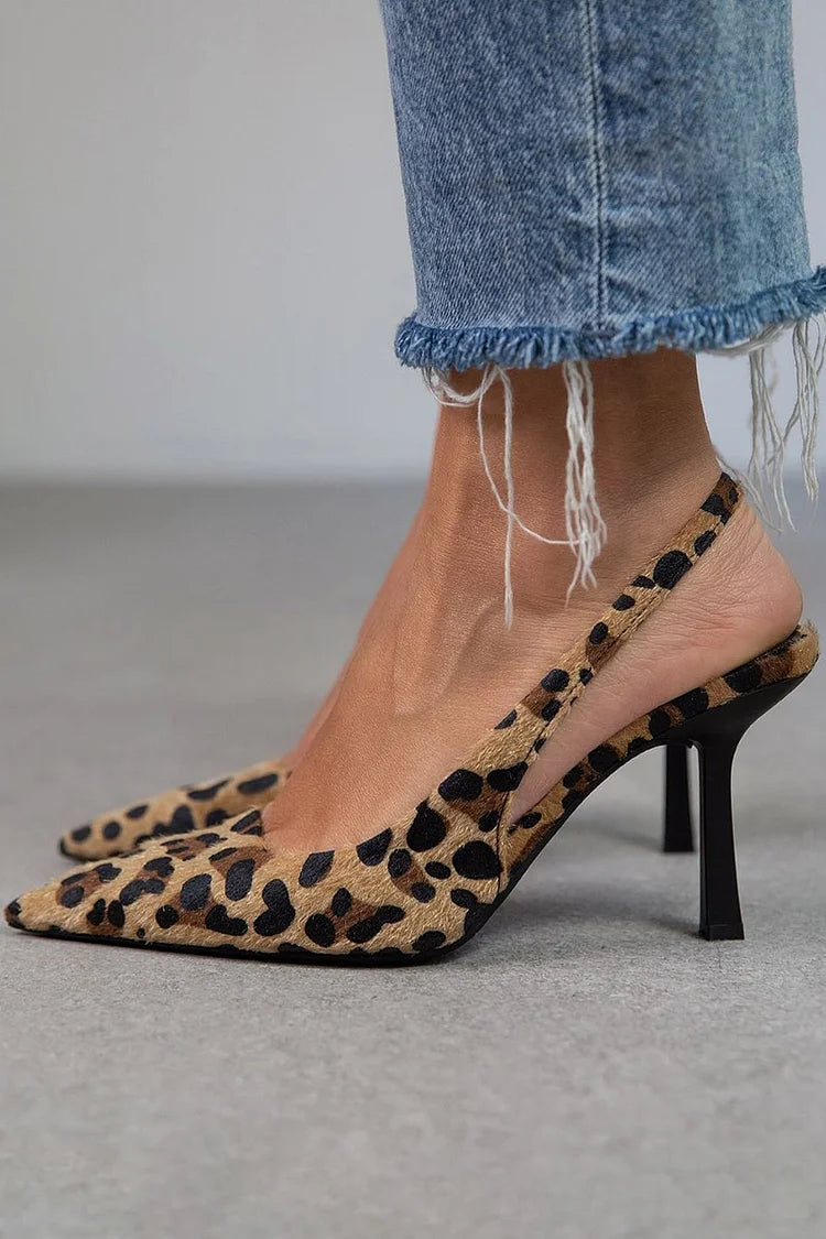 Lyreli™ | Leopard Slingback Heels