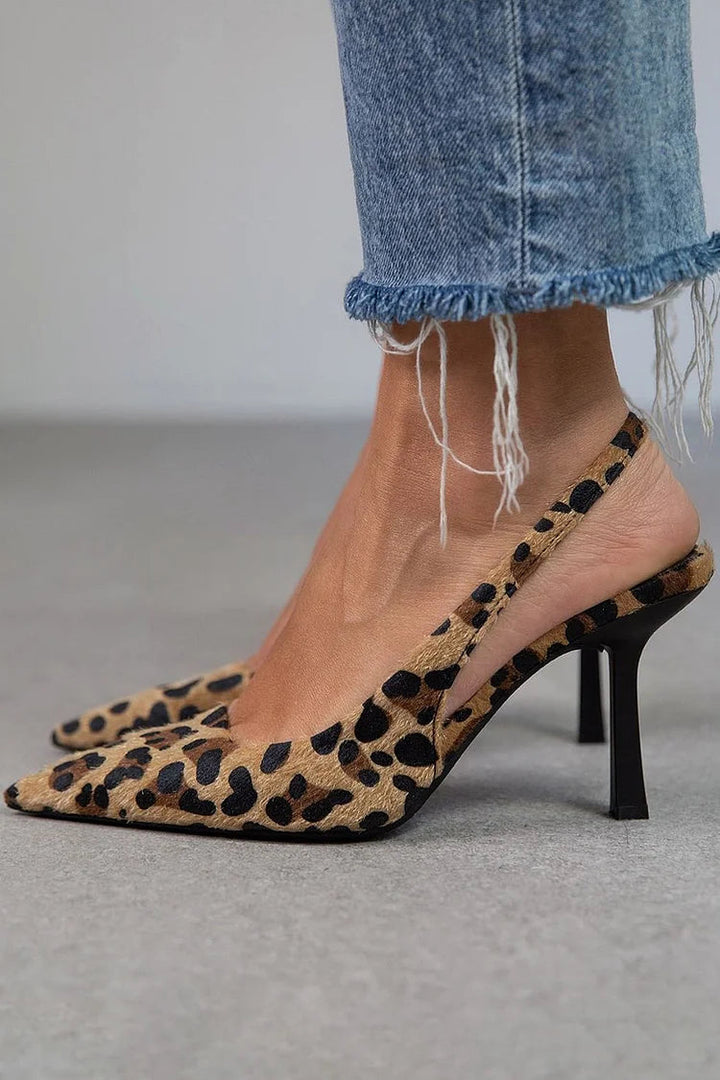 Lyreli™ | Leopard Slingback Heels