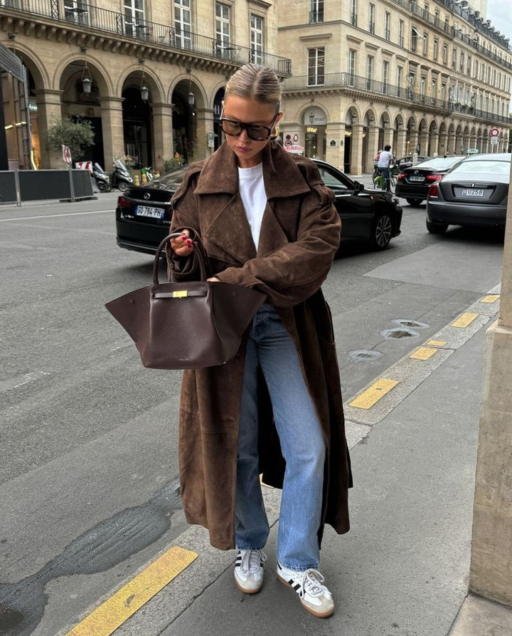 Lyreli™ | Long Velvet Trench Coat