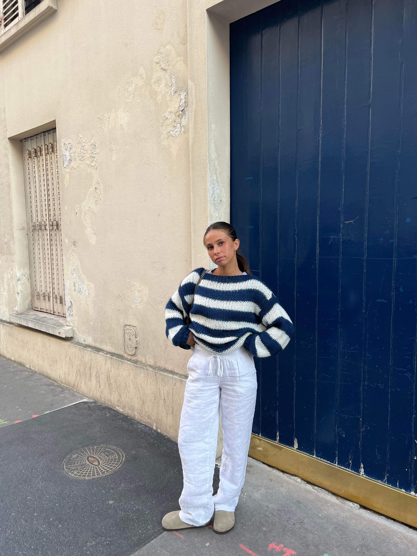 Lyreli™ - Contrast Stripped Loose-Fit Sweater