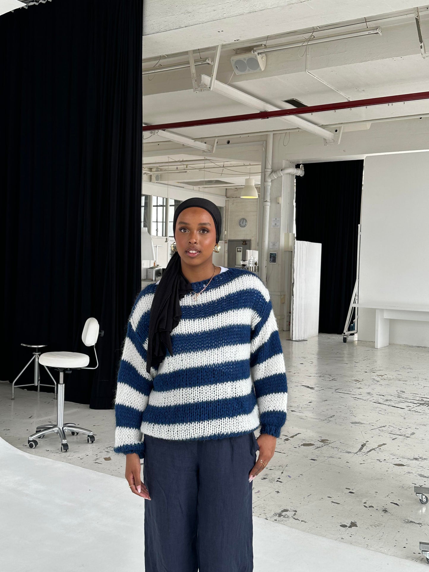 Lyreli™ - Contrast Stripped Loose-Fit Sweater