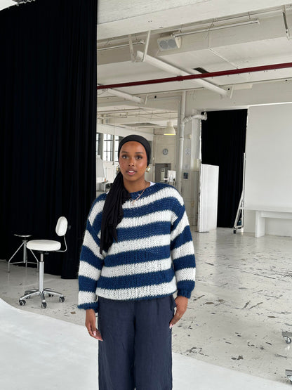Lyreli™ - Contrast Stripped Loose-Fit Sweater
