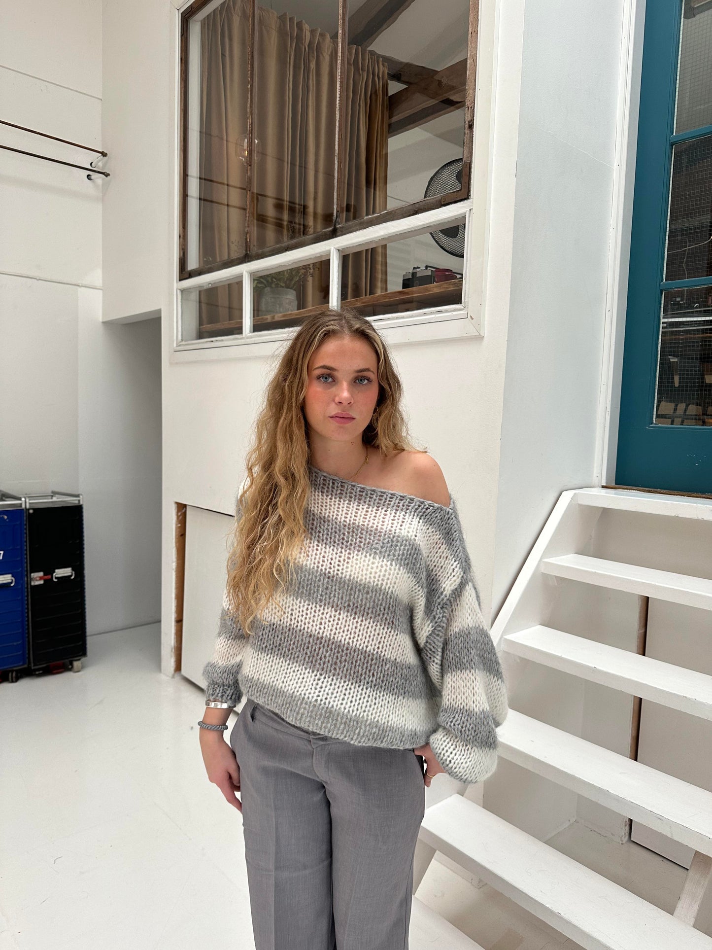 Lyreli™ - Contrast Stripped Loose-Fit Sweater