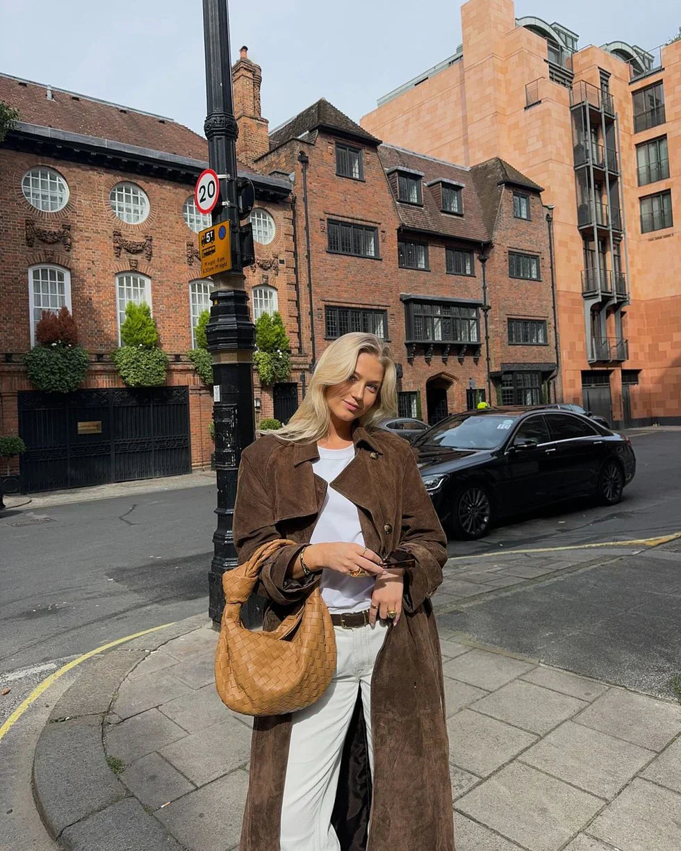 Lyreli™ | Long Velvet Trench Coat