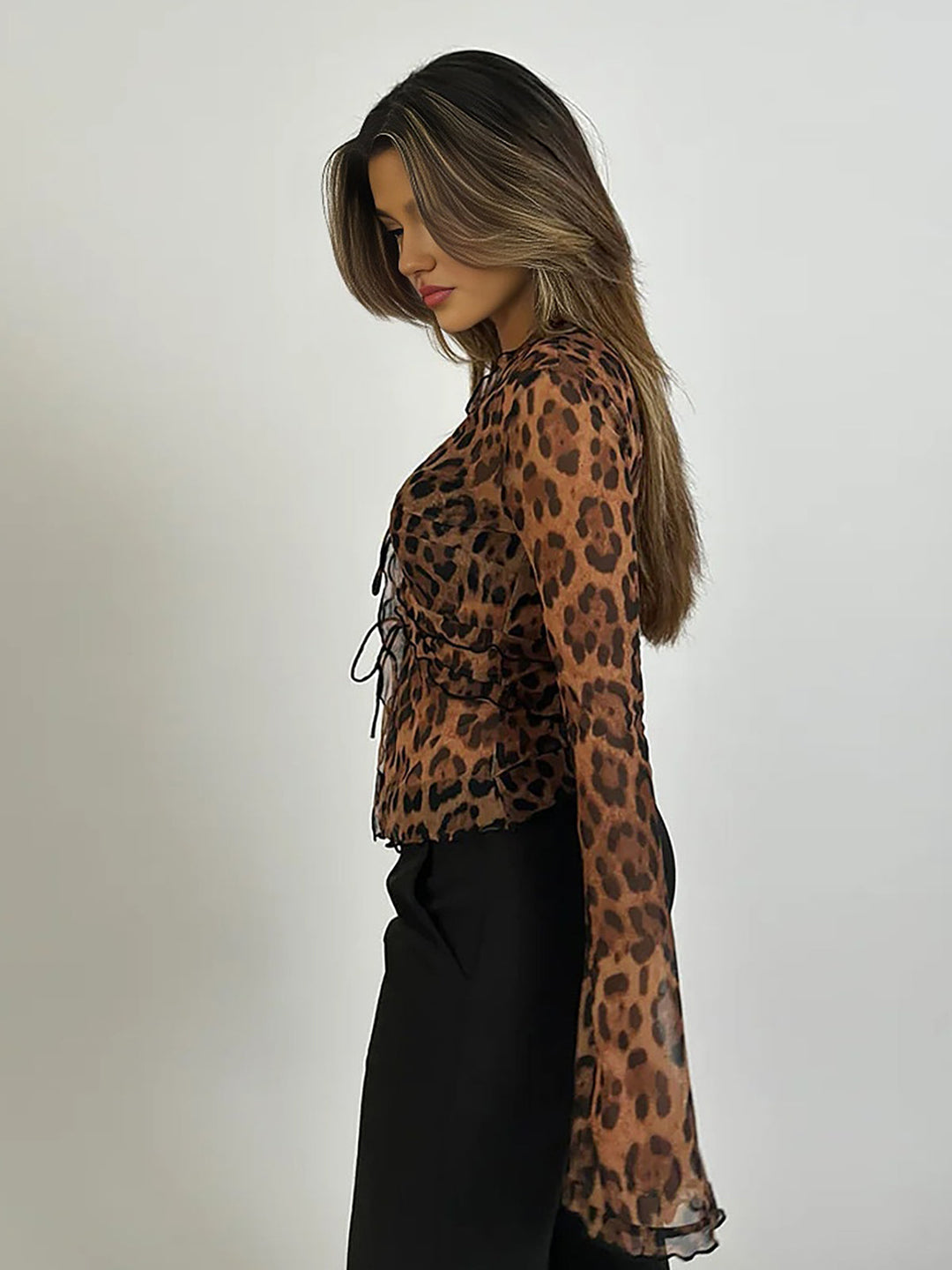 Lyreli™ - Leopard Print Knot Top