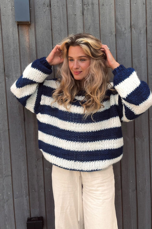 Lyreli™ - Contrast Stripped Loose-Fit Sweater