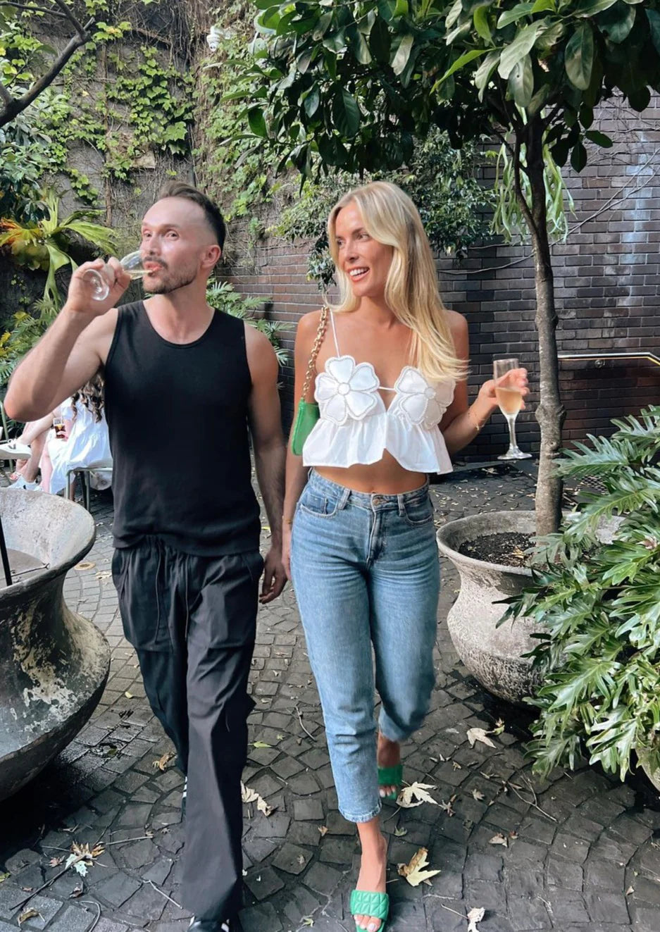 Lyreli™ - Rhinestone Studded Crop Top