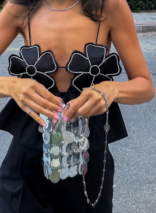 Lyreli™ - Rhinestone Studded Crop Top