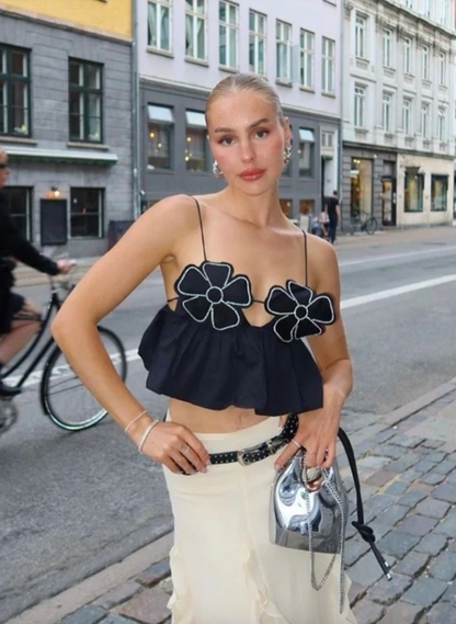 Lyreli™ - Rhinestone Studded Crop Top