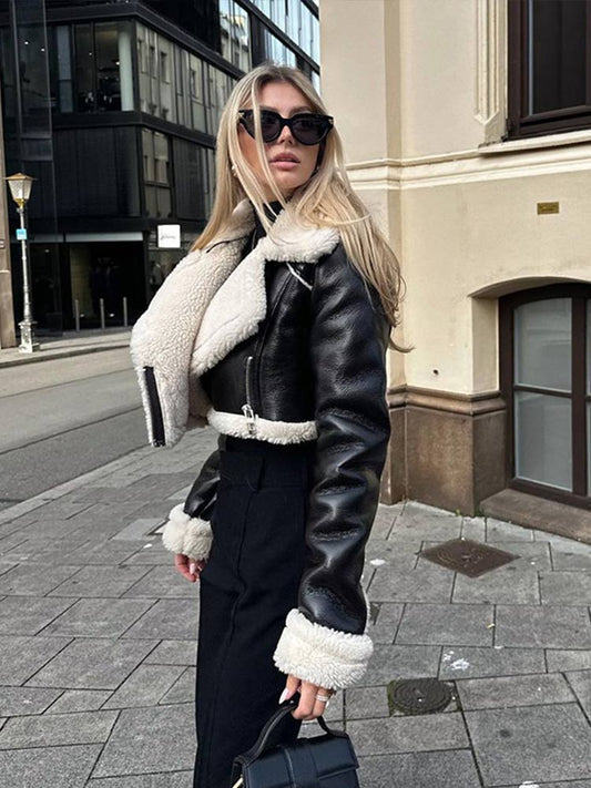 Lyreli™ - Fur-Neck Cropped Jacket