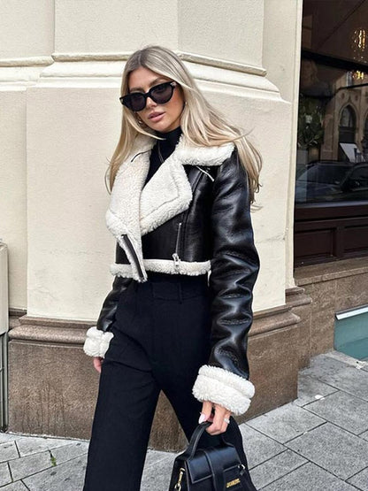 Lyreli™ - Fur-Neck Cropped Jacket