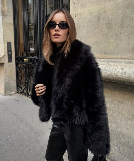 Lyreli™ - Lux Black Fur Coat