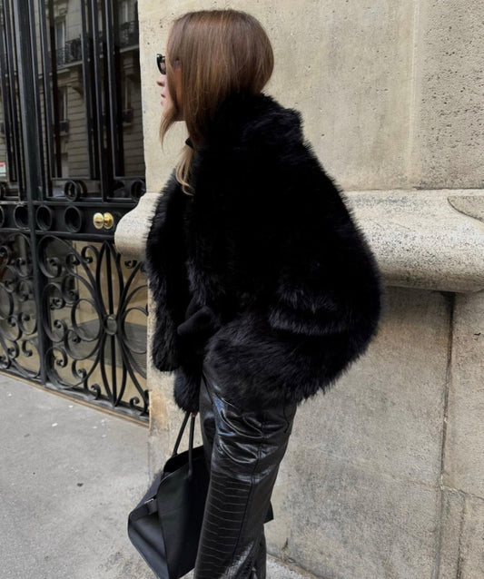 Lyreli™ - Lux Black Fur Coat