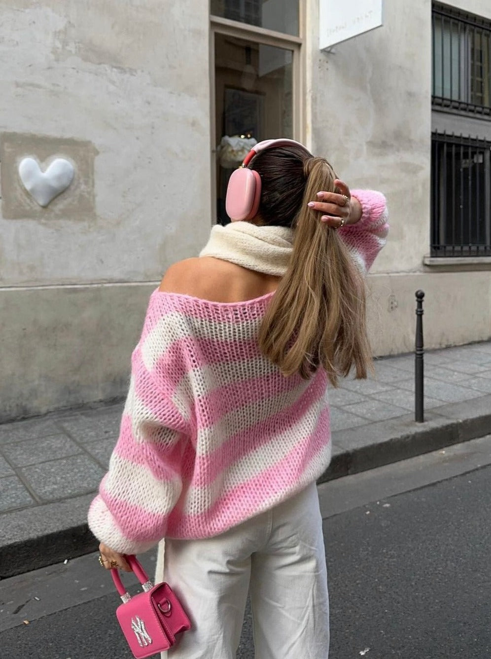 Lyreli™ - Contrast Stripped Loose-Fit Sweater