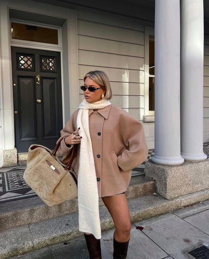 Lyreli™ - Oversized Buttoned Coat With Pockets