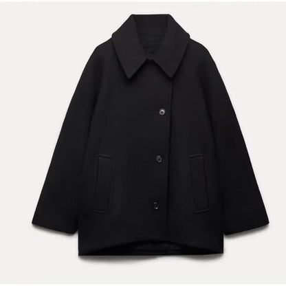 Lyreli™ - Oversized Buttoned Coat With Pockets