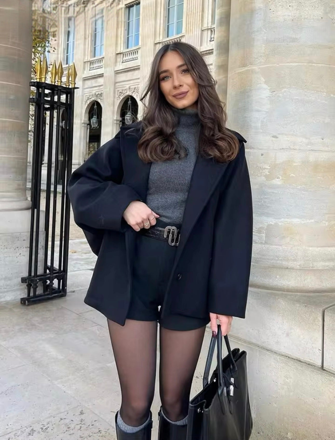 Lyreli™ - Oversized Buttoned Coat With Pockets
