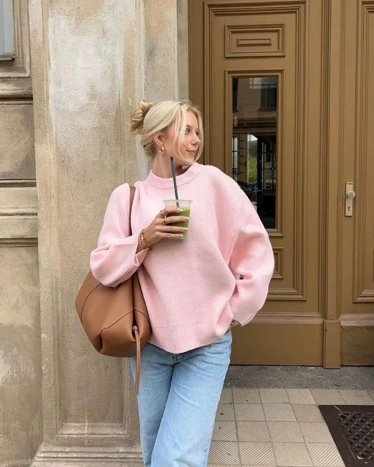 Lyreli™ - Oversized Soft Pink Sweater