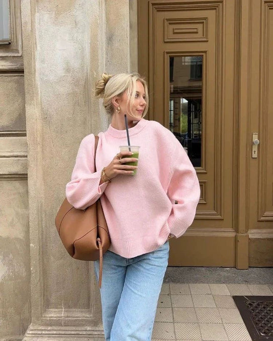Lyreli™ - Oversized Soft Pink Sweater