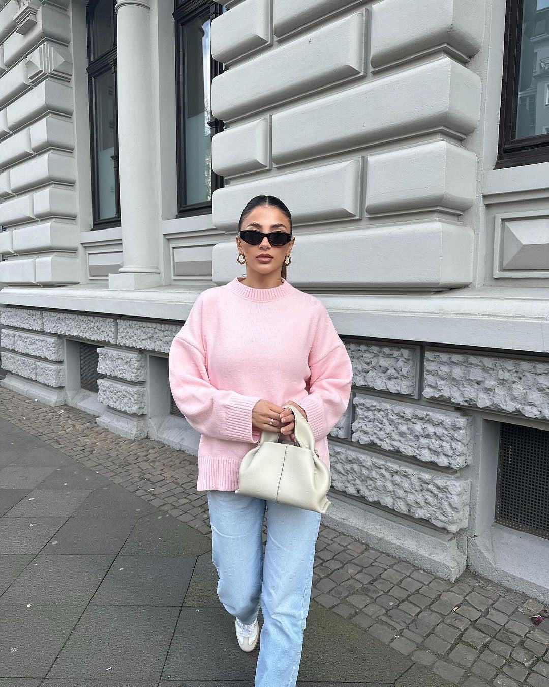 Lyreli™ - Oversized Soft Pink Sweater