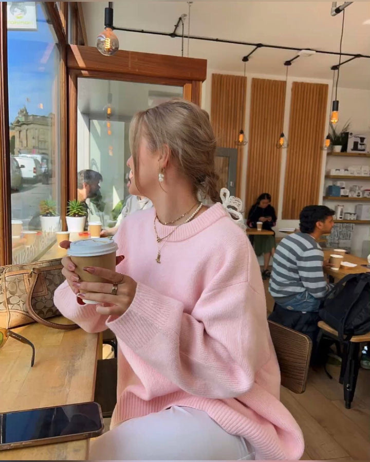 Lyreli™ - Oversized Soft Pink Sweater