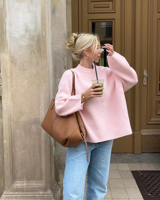 Lyreli™ - Oversized Soft Pink Sweater
