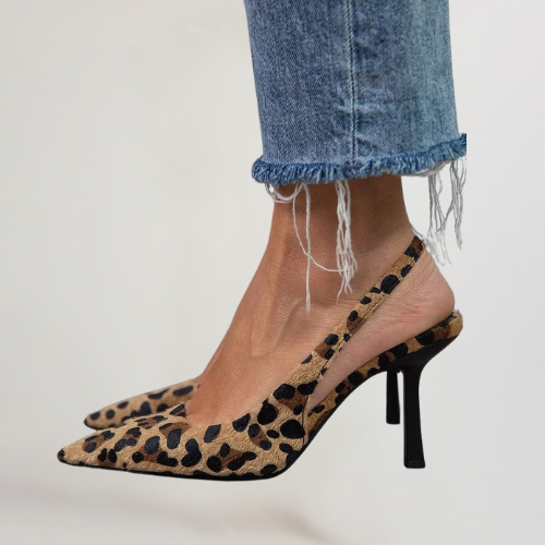 Lyreli™ | Leopard Slingback Heels