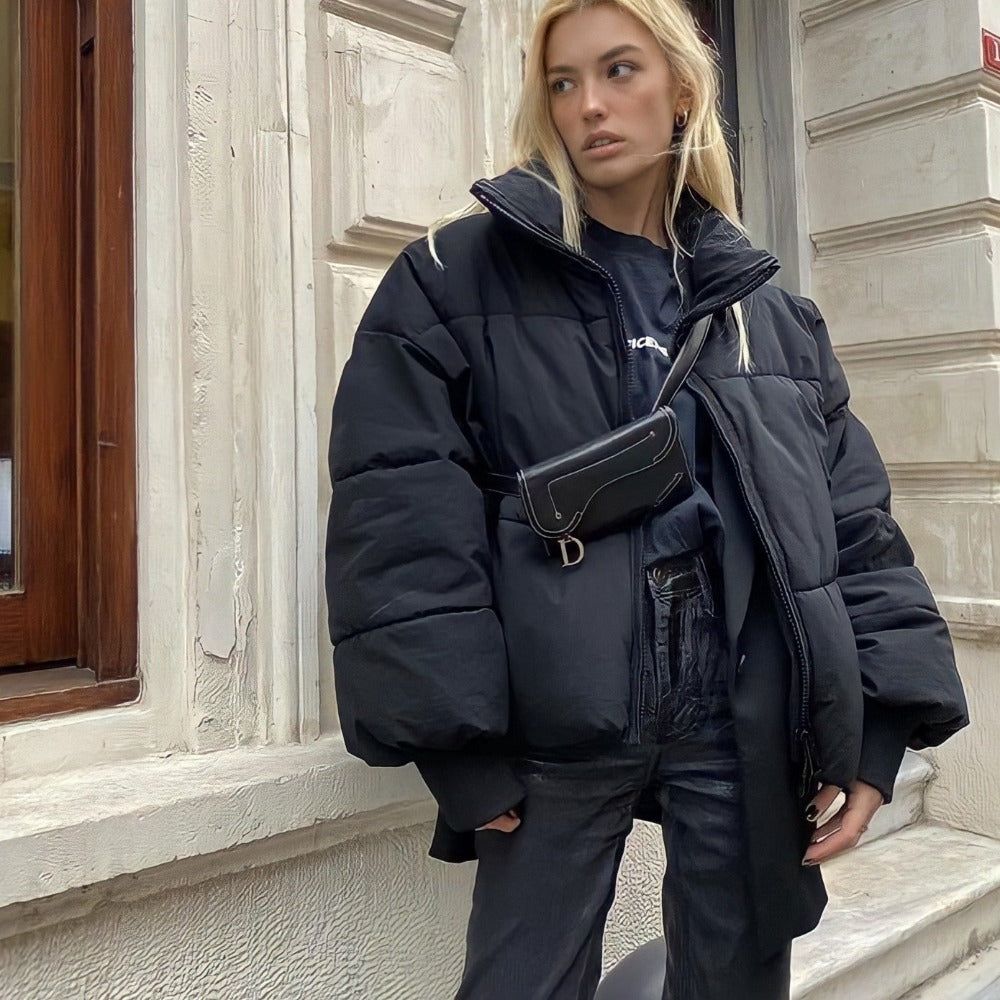 Lyreli™ - Collared Puffer Zipper Jacket