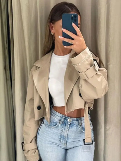 Lyreli™ - Cropped Belt Jacket
