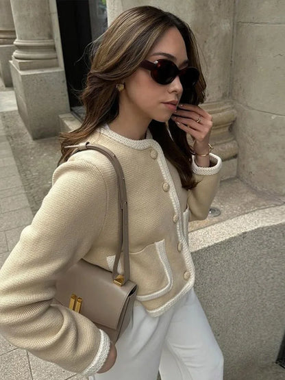 Lyreli™ - Contrast Tweed Cardigan