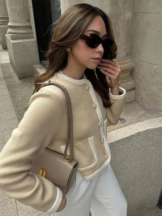 Lyreli™ - Contrast Tweed Cardigan