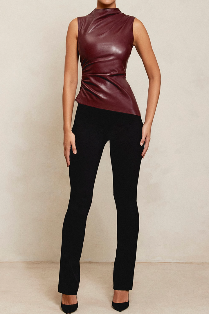 Lyreli™ - Luxe Slim-fit Leather Top