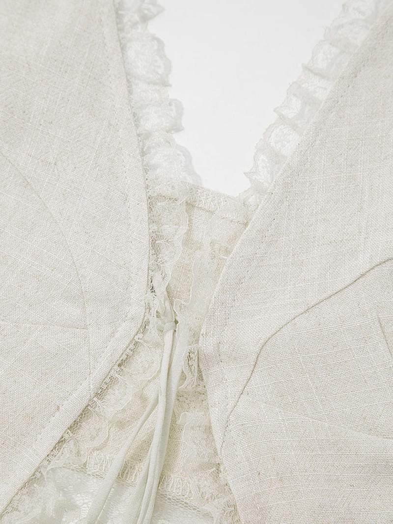 Lyreli™ - Front Tie-Top with Lace Trims