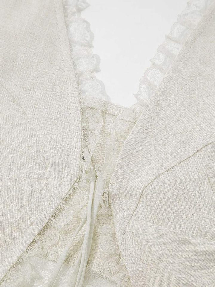 Lyreli™ - Front Tie-Top with Lace Trims