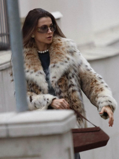 Lyreli™ - Leopard Print Fur Jacket