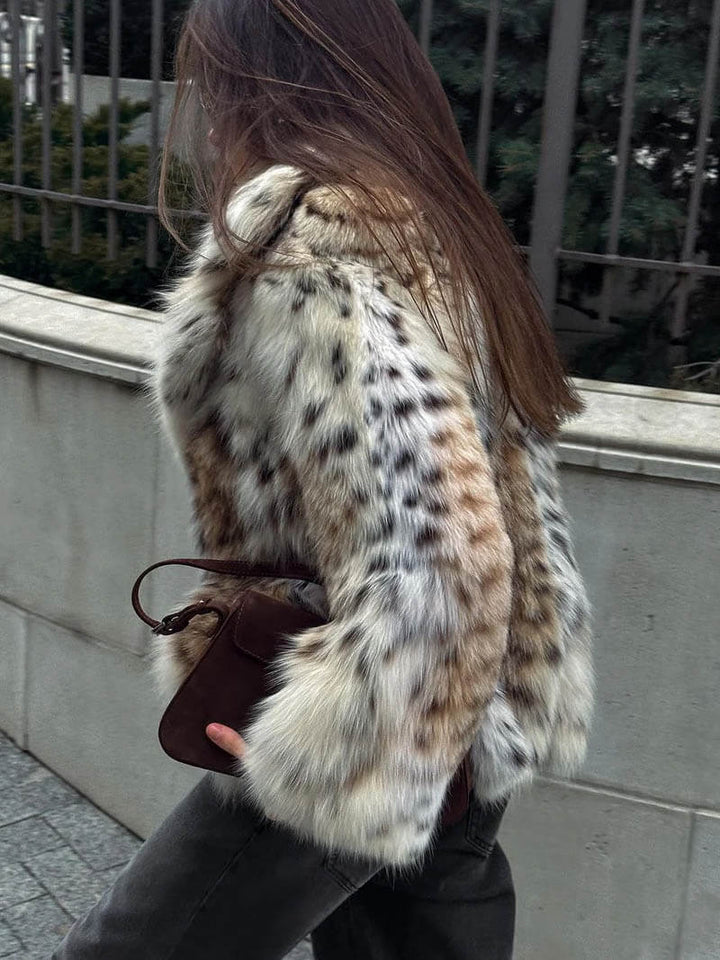 Lyreli™ - Leopard Print Fur Jacket