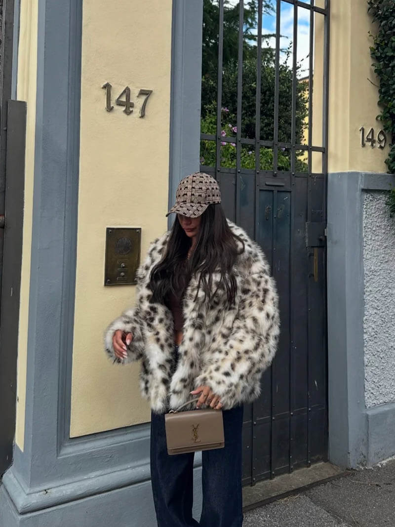 Lyreli™ - Leopard Print Fur Jacket