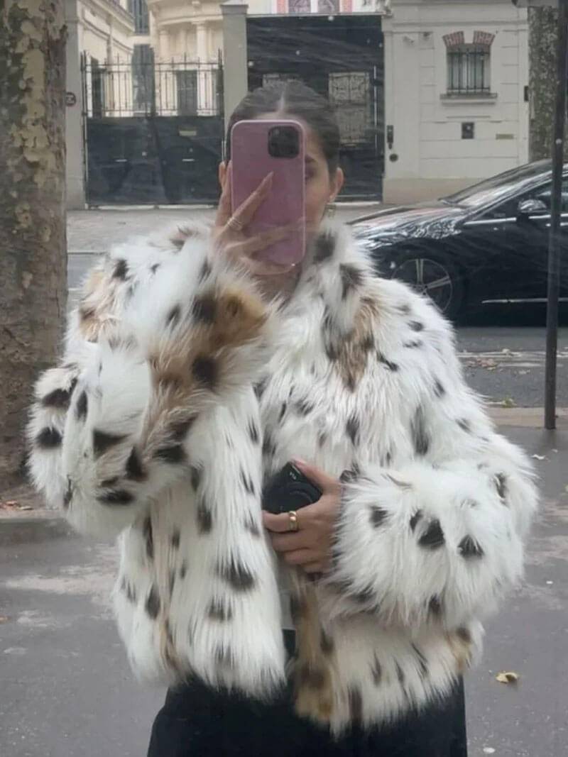 Lyreli™ - Leopard Print Fur Jacket