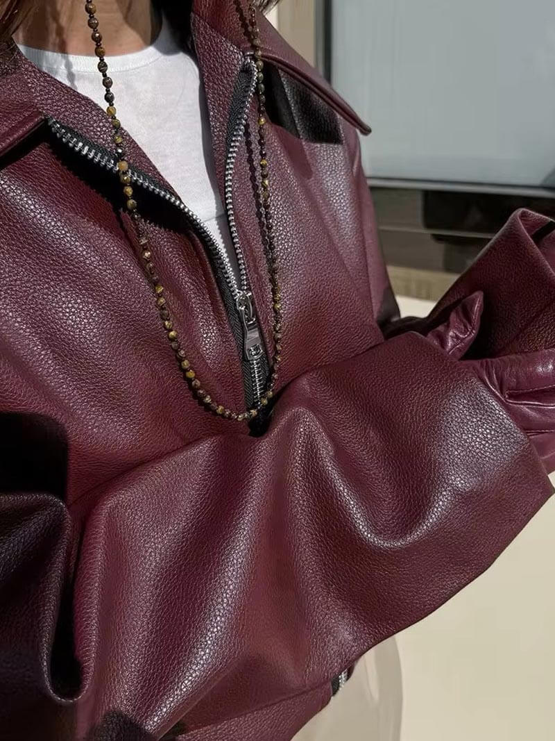 Lyreli™ - Wine Zipper Jacket
