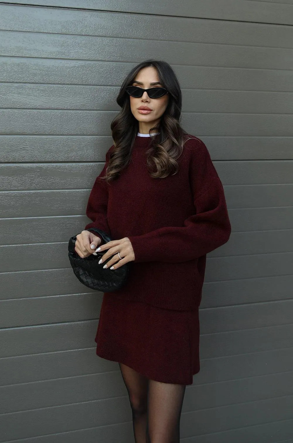 Lyreli™ - Knitted Straight Shirt Two-Piece Set