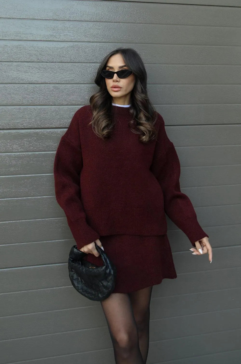 Lyreli™ - Knitted Straight Shirt Two-Piece Set