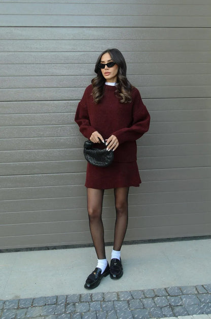 Lyreli™ - Knitted Straight Shirt Two-Piece Set