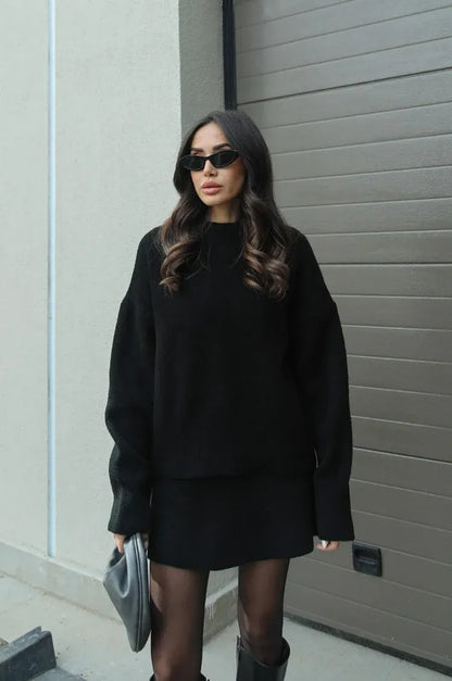 Lyreli™ - Knitted Straight Shirt Two-Piece Set